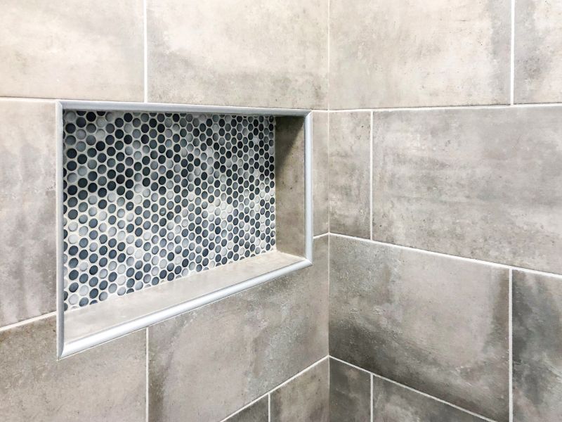 Custom Tiled Shower with Niche Storage